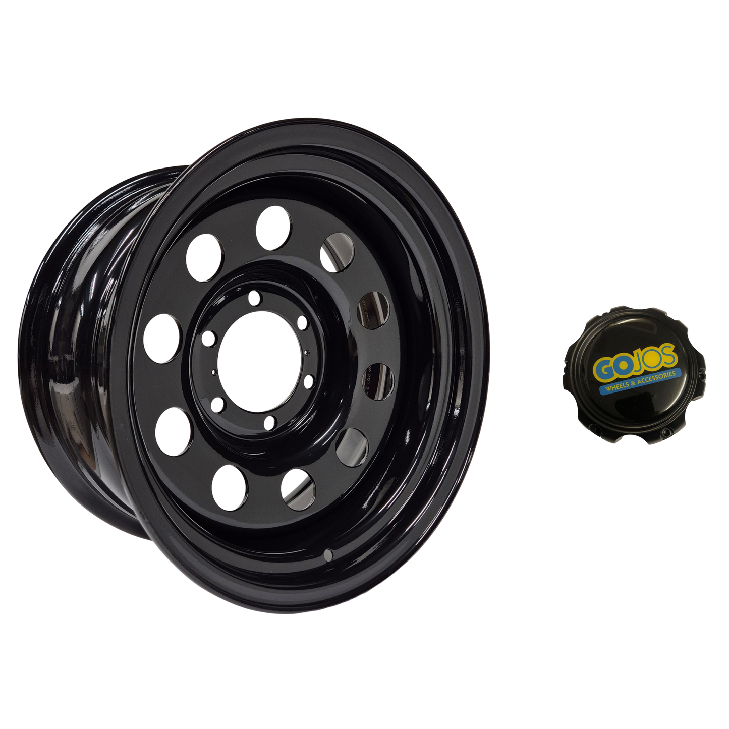 Set of 4x 6x139.7 GOJOS Black Centre Caps Off-Road Steel Wheels GOJOS Wheels