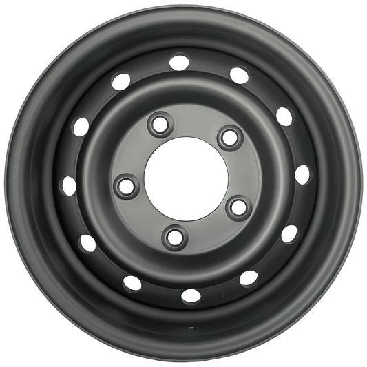 16" x 6.5" GOJOS Matte Black Wolf Style 5x165.1 ET00 CB115 Off-Road Steel Wheels Roadcruza Tyres