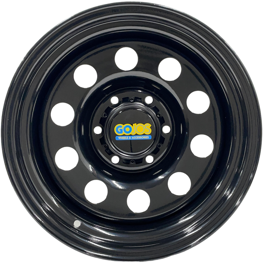16" x 8" GOJOS Black Modular Wheel & Centre Cap 6x139.7 ET-35 Off-Road Steel Wheels Roadcruza Tyres
