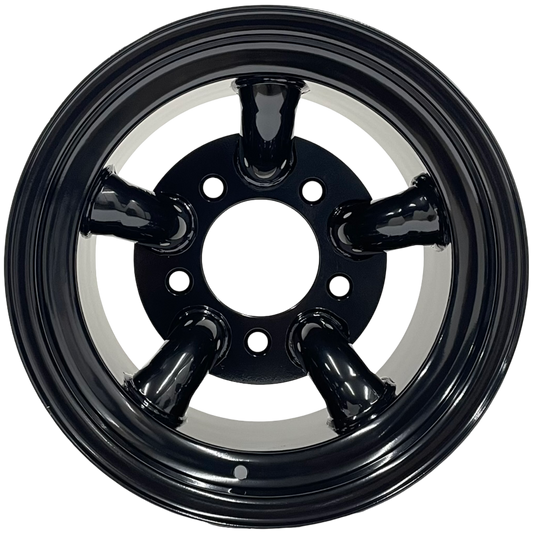 15" x 10" GOJOS Black 5 Pipe 5x165.1 ET-32 Mach 5 - Challenger Style Off-Road Steel Wheels Roadcruza TyresÂ