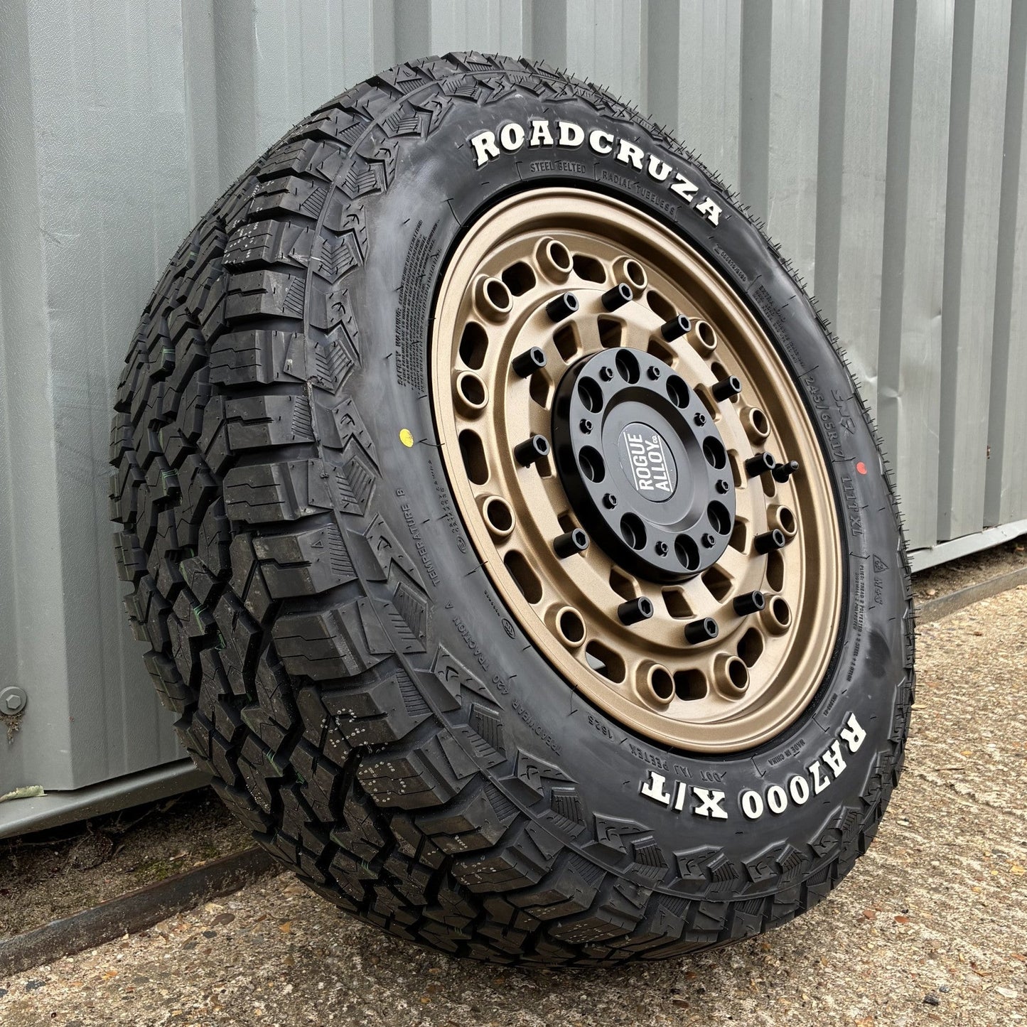 17x8 Rogue CC1 Satin Bronze 5x120 ET35 CB65.1 mounted with Cross Terrain 4x4 tyres Roadcruza
