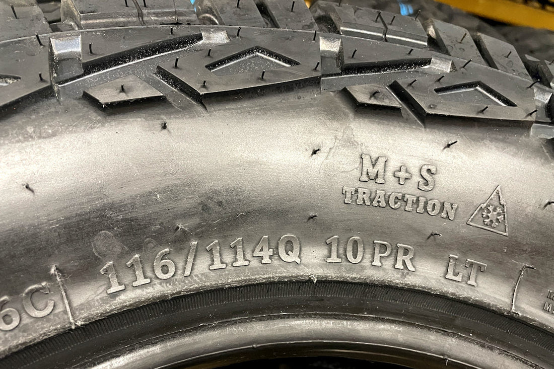 Tyre sidewall information displayed on Roadcruza RA1100 all terrain tyre