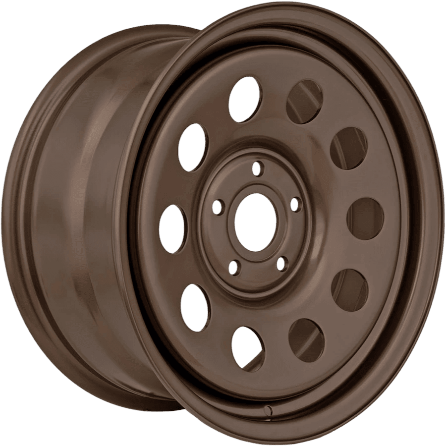 3/4 angle image of Tuff Torque 10 hole Gloss Bronze Modular steel wheel.