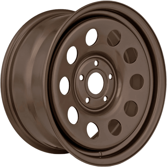 3/4 angle image of Tuff Torque 10 hole Gloss Bronze Modular steel wheel.