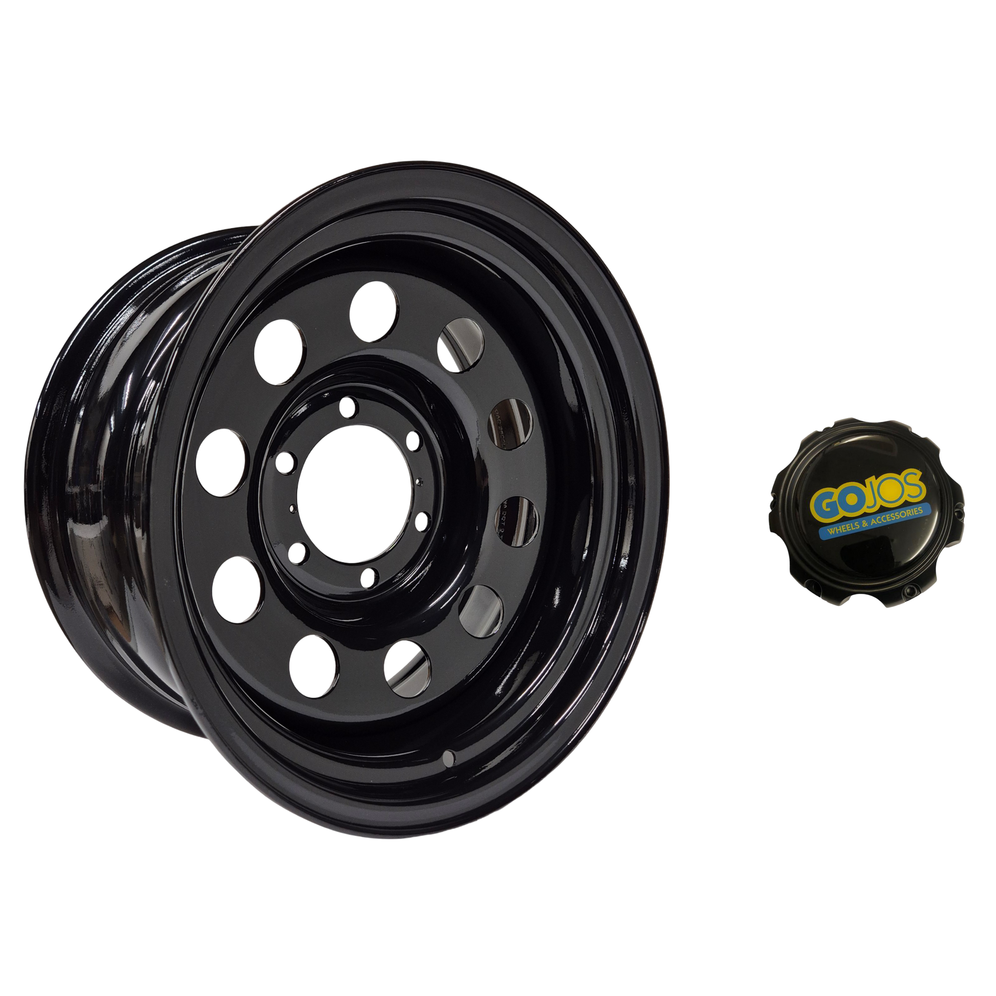 Set of 4x 6x139.7 GOJOS Black Centre Caps Off-Road Steel Wheels GOJOS Wheels 
