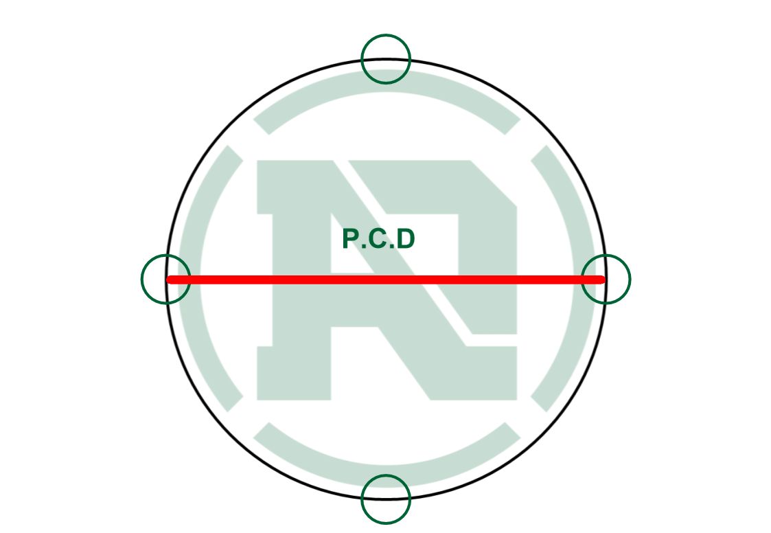 Roadcruza even 4 stud pattern PCD Diagram