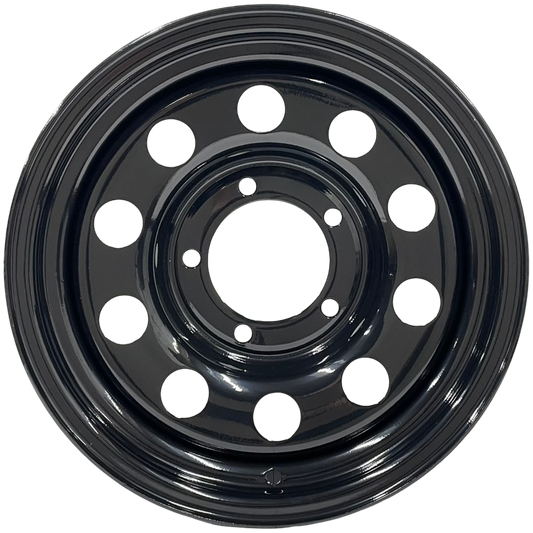 15" x 7" GOJOS Black Modular 5x139.7 ET00 (Suzuki, Daihatsu) Off-Road Steel Wheels Roadcruza Tyres 