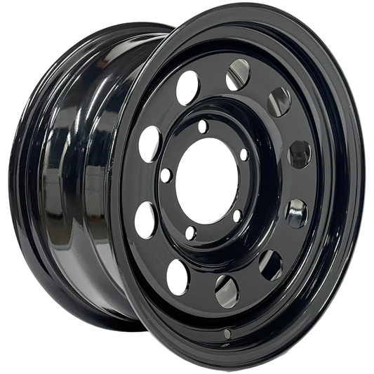15" x 7" GOJOS Black Modular 5x139.7 ET00 (Suzuki, Daihatsu) Off-Road Steel Wheels Roadcruza Tyres 