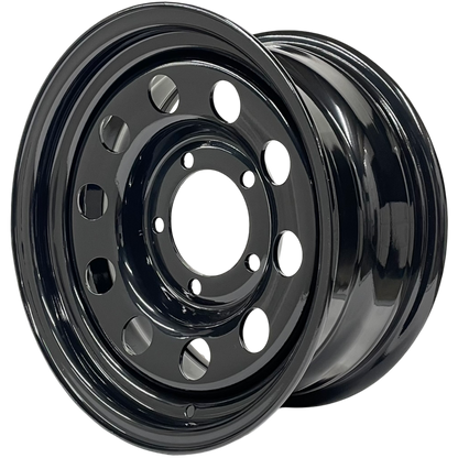15" x 7" GOJOS Black Modular 5x139.7 ET00 (Suzuki, Daihatsu) Off-Road Steel Wheels Roadcruza Tyres 