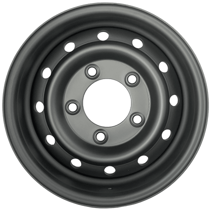 16" x 6.5" GOJOS Matte Black Wolf Style 5x165.1 ET00 CB115 Off-Road Steel Wheels Roadcruza Tyres 