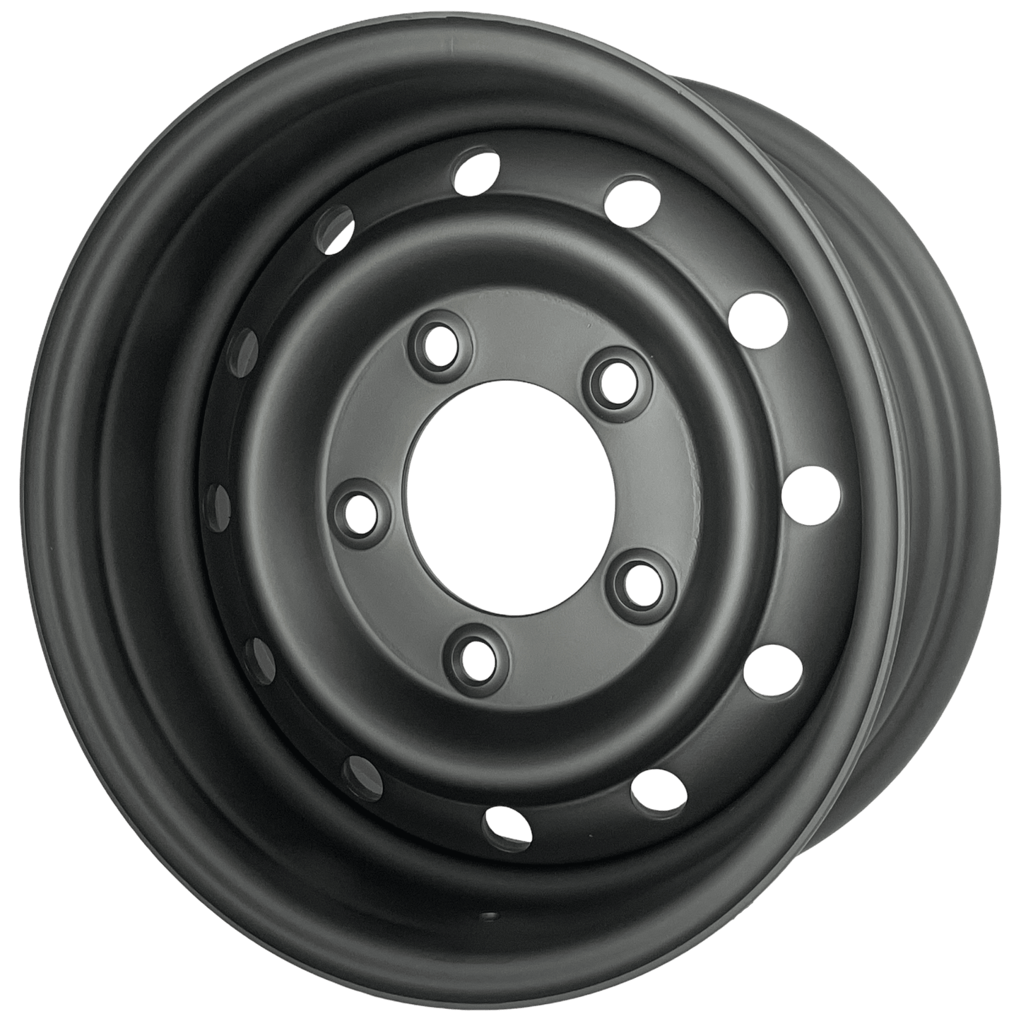 16" x 6.5" GOJOS Matte Black Wolf Style 5x165.1 ET00 CB115 Off-Road Steel Wheels Roadcruza Tyres 