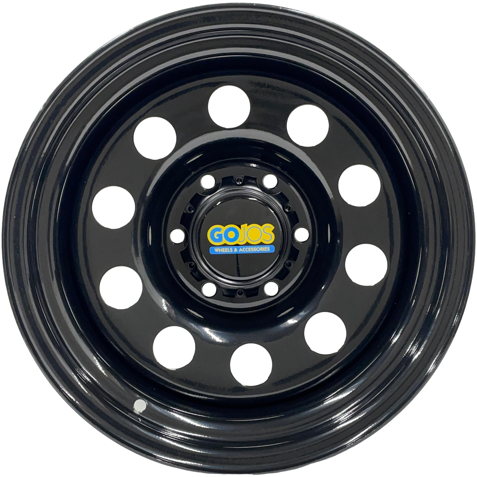 16" x 8" GOJOS Black Modular Wheel & Centre Cap 6x139.7 ET-35 Off-Road Steel Wheels Roadcruza Tyres 