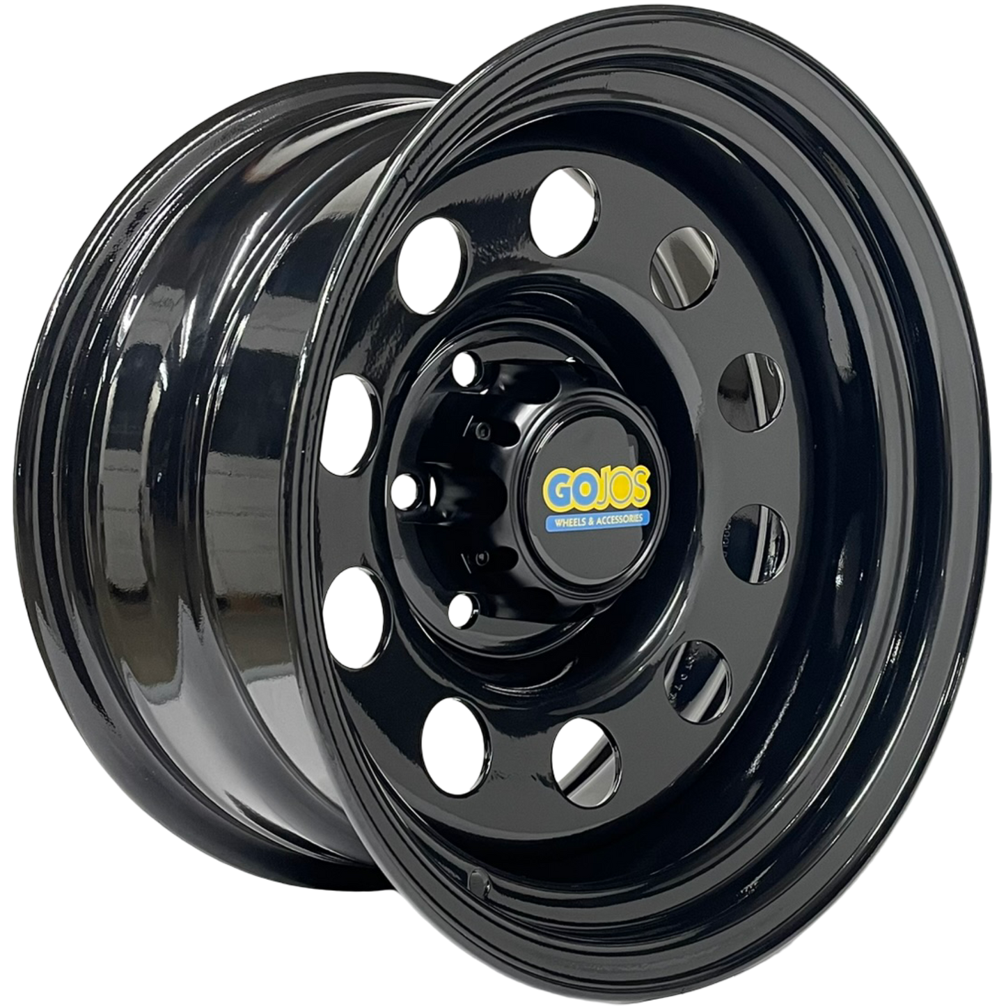16" x 8" GOJOS Black Modular Wheel & Centre Cap 6x139.7 ET-35 Off-Road Steel Wheels Roadcruza Tyres 
