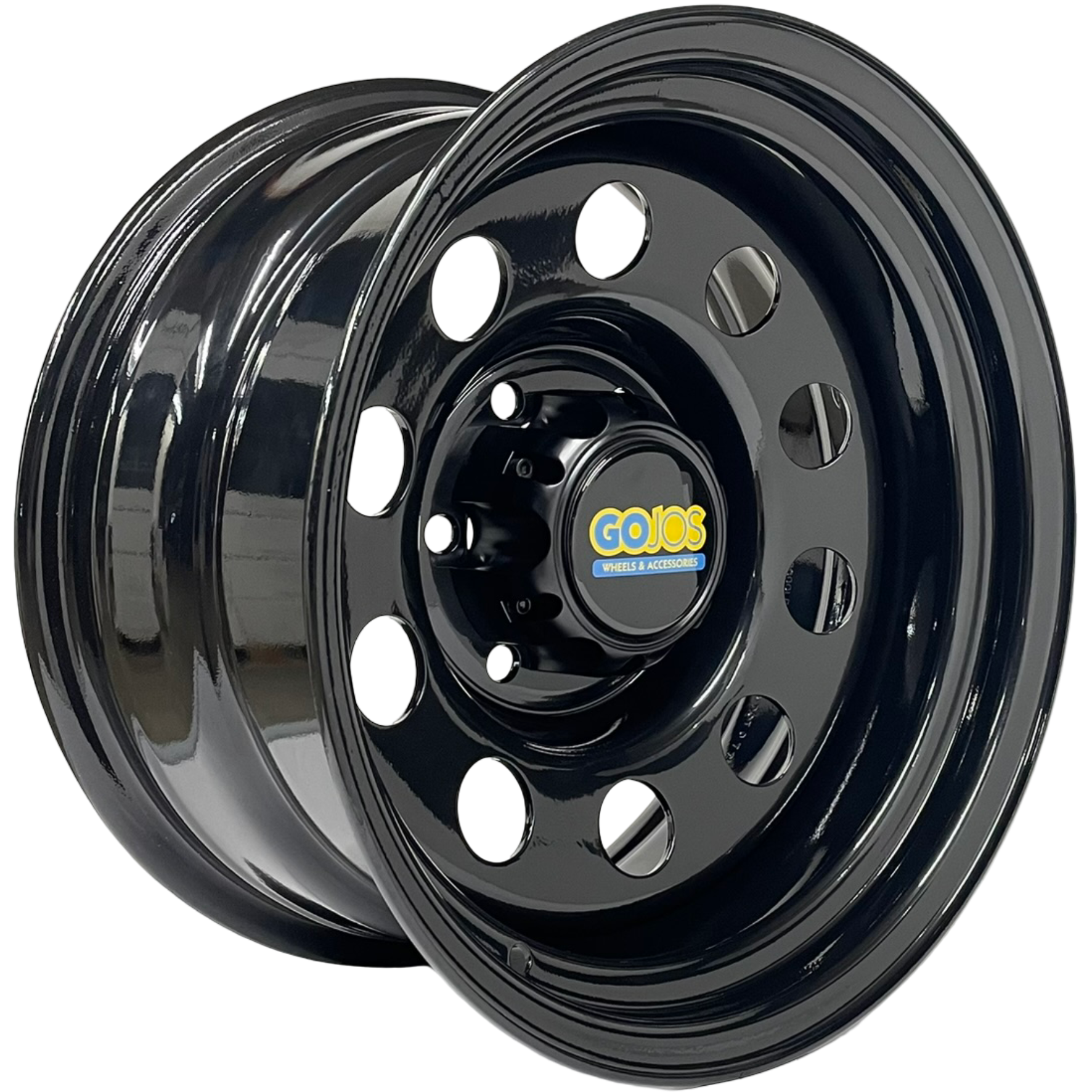 16" x 8" GOJOS Black Modular Wheel & Centre Cap 6x139.7 ET-35 Off-Road Steel Wheels Roadcruza Tyres 