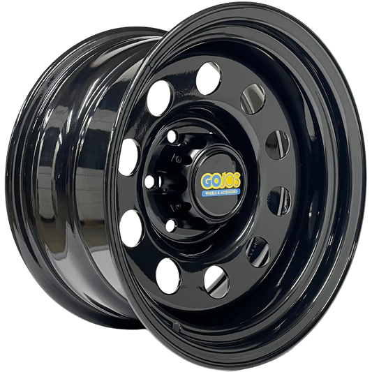 16" x 8" GOJOS Black Modular Wheel & Centre Cap 6x139.7 ET-35 Off-Road Steel Wheels Roadcruza Tyres 