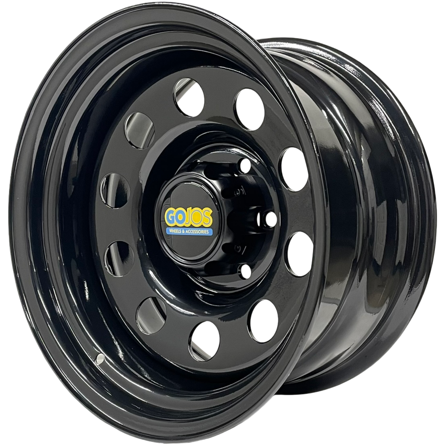 16" x 8" GOJOS Black Modular Wheel & Centre Cap 6x139.7 ET-35 Off-Road Steel Wheels Roadcruza Tyres 