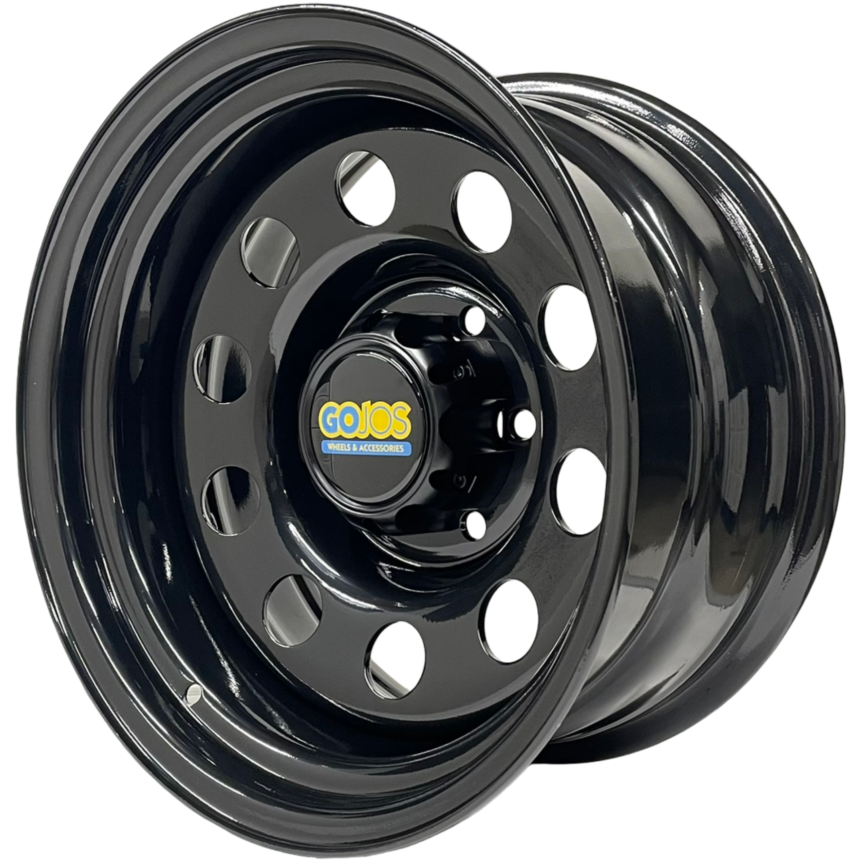 16" x 8" GOJOS Black Modular Wheel & Centre Cap 6x139.7 ET-35 Off-Road Steel Wheels Roadcruza Tyres 