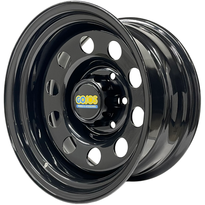 16" x 8" GOJOS Black Modular Wheel & Centre Cap 6x139.7 ET-35 Off-Road Steel Wheels Roadcruza Tyres 