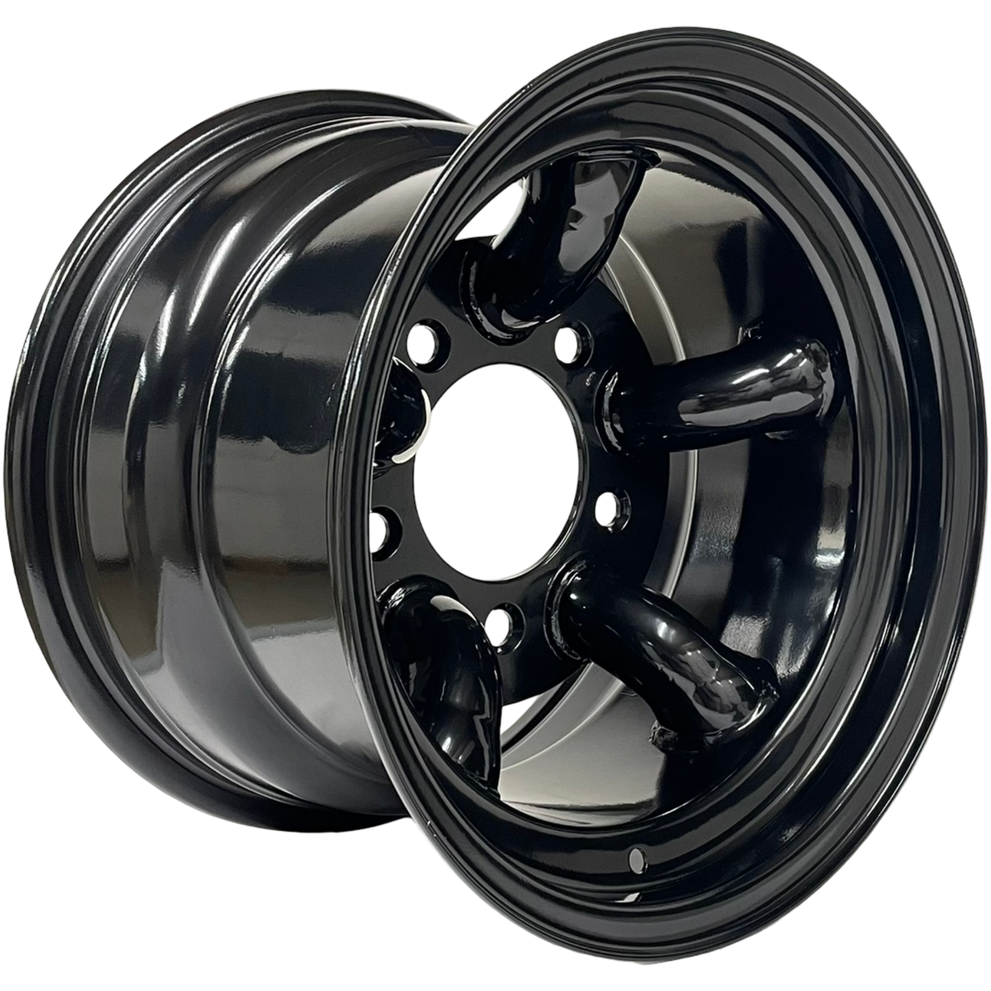 15" x 10"  GOJOS Black 5 Pipe 5x165.1 ET-32 Off-Road Steel Wheels Roadcruza Tyres 