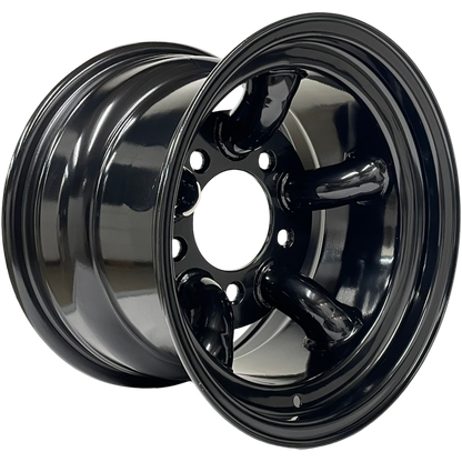 15" x 10"  GOJOS Black 5 Pipe 5x165.1 ET-32 Off-Road Steel Wheels Roadcruza Tyres 
