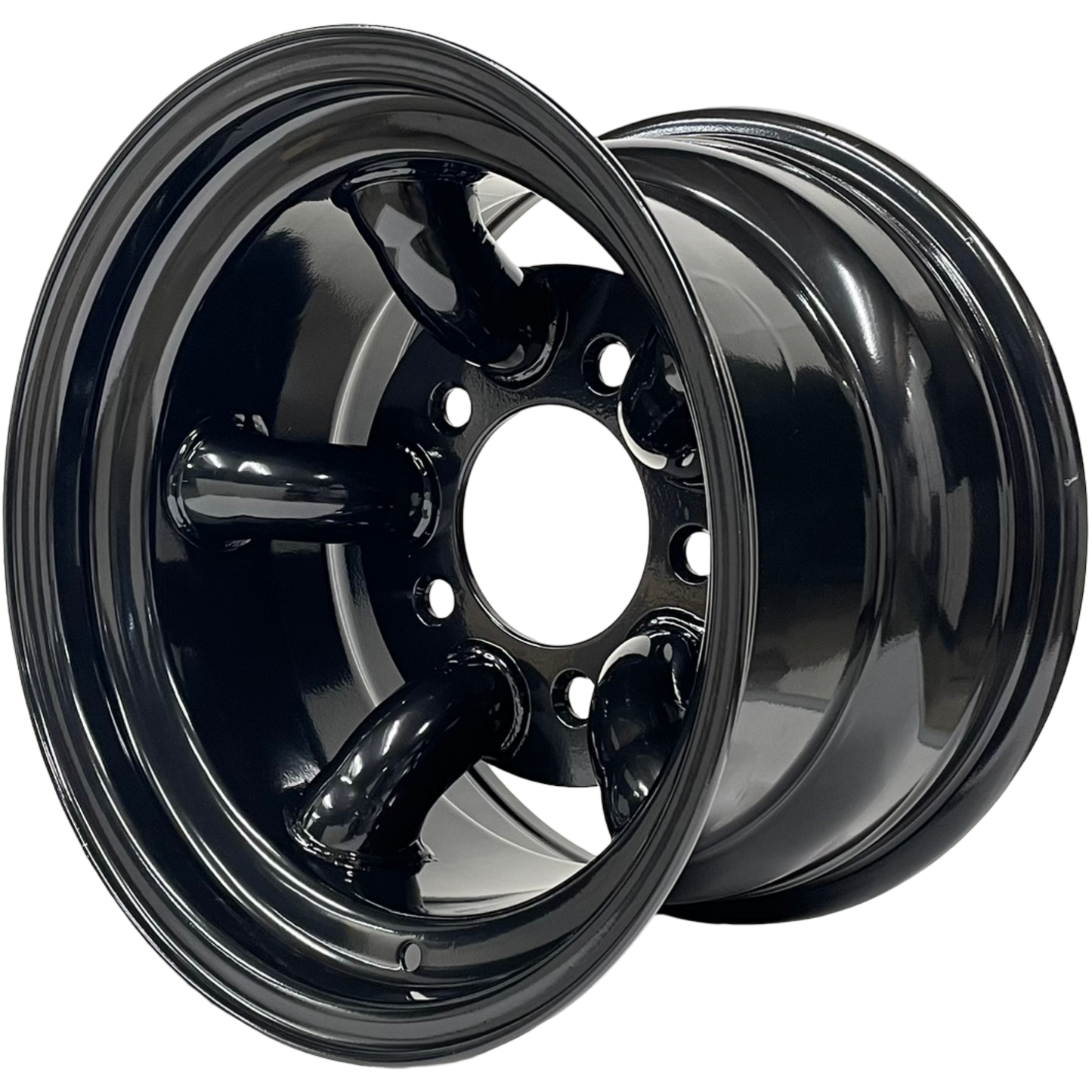 15" x 10" GOJOS Black 5 Pipe 5x165.1 ET-32 Mach 5 - Challenger Style Off-Road Steel Wheels Roadcruza Tyres 