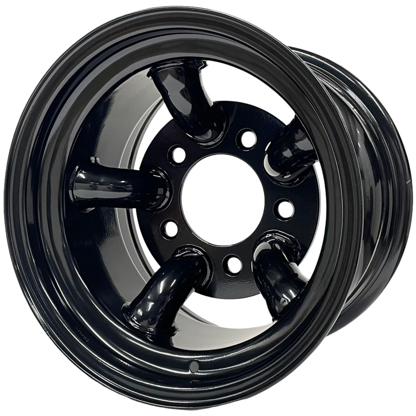 15" x 10" GOJOS Black 5 Pipe 5x165.1 ET-32 Mach 5 - Challenger Style Off-Road Steel Wheels Roadcruza Tyres 
