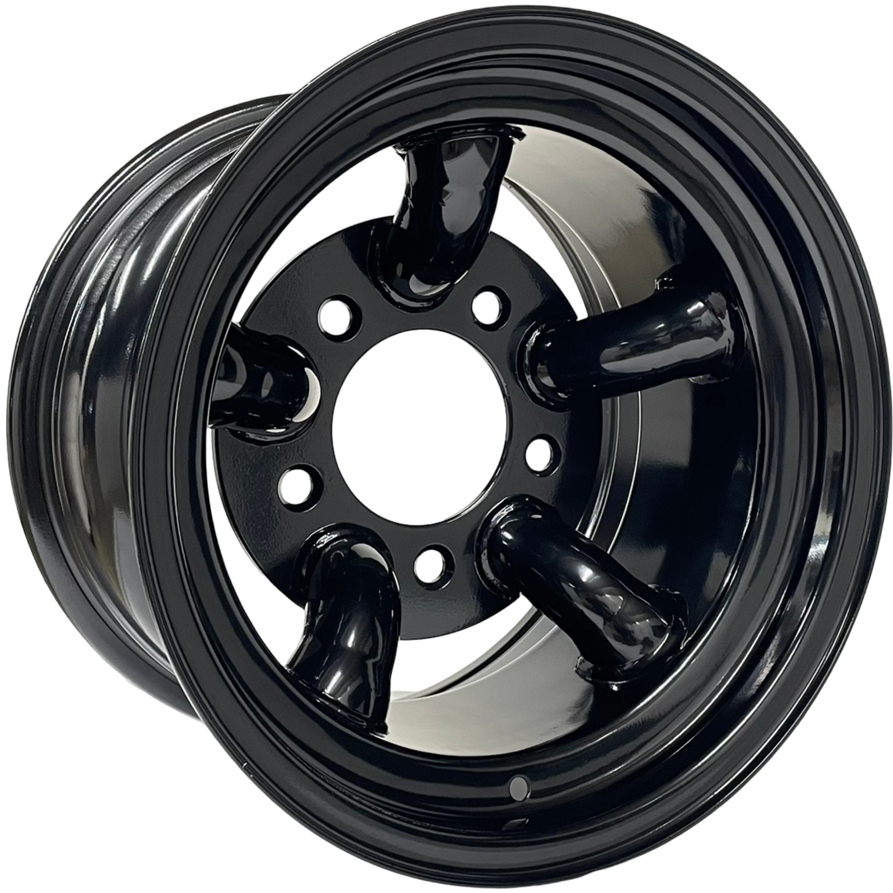 15" x 10" GOJOS Black 5 Pipe 5x165.1 ET-32 Mach 5 - Challenger Style Off-Road Steel Wheels Roadcruza Tyres 