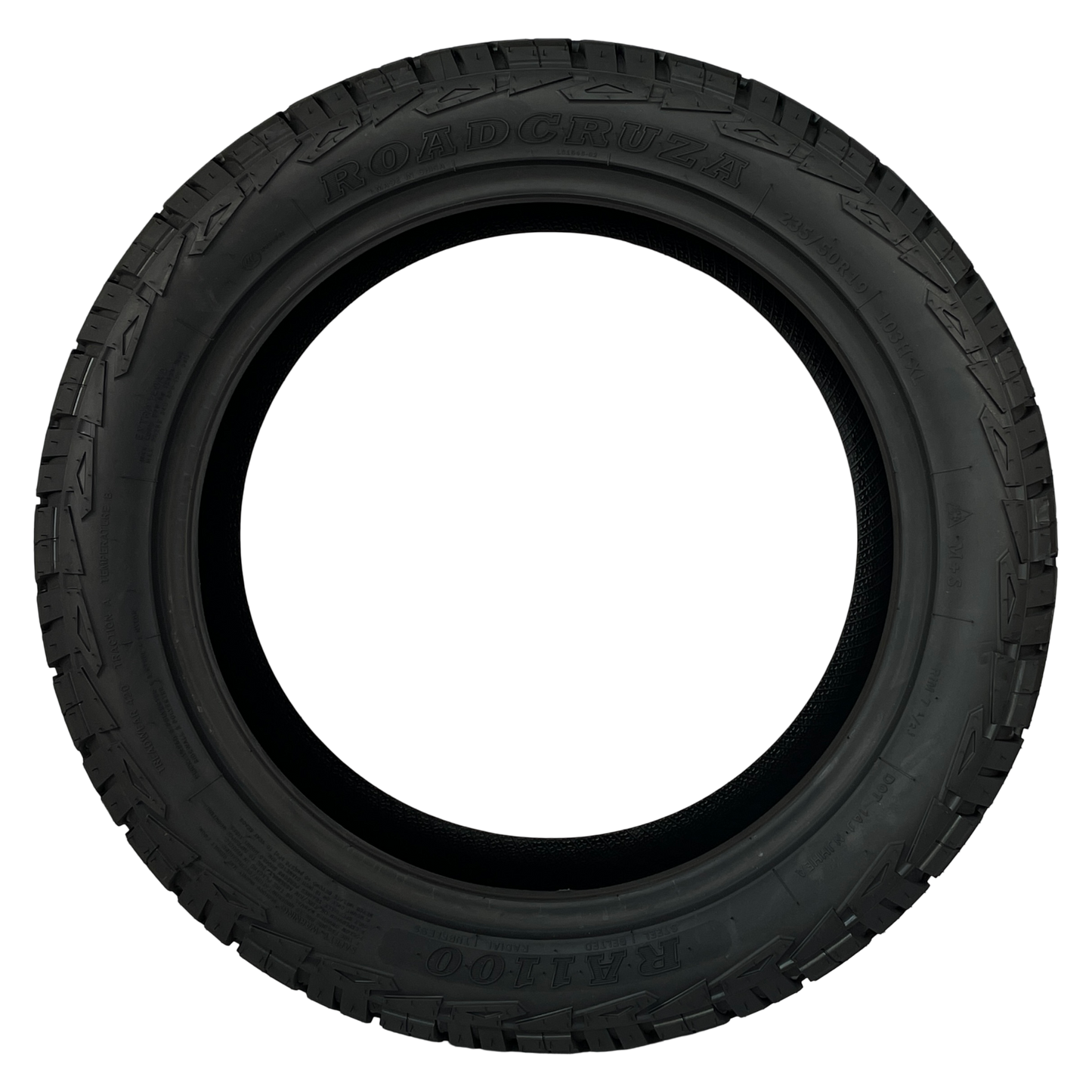 full side on image of Roadcruza RA1100_235/50R19 103H tyre, showing full sidewall markings.