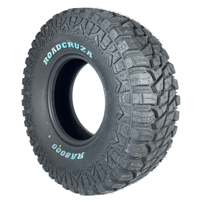 A single off-road tire with deep, aggressive tread blocks, shown at a three-quarter angle on a plain white background. The sidewall features the brand name 'Rodb Cruz' in white lettering with a small yellow dot accent, and the model name 'RA800D' in light blue lettering.