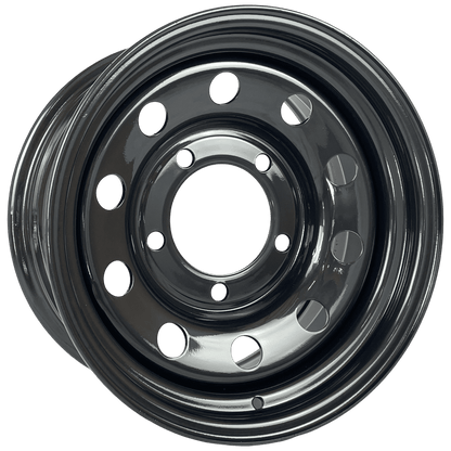 16" x 8"  GOJOS Black Modular 5x165.1 ET00 CB125 Off-Road Steel Wheels Roadcruza Tyres 