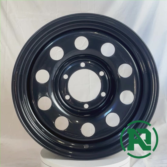 360 video of 16" x 7" GOJOS Black Modular 6x139.7 ET00 CB110 Off-Road & 4x4 Steel Wheels at Roadcruza Tyres 