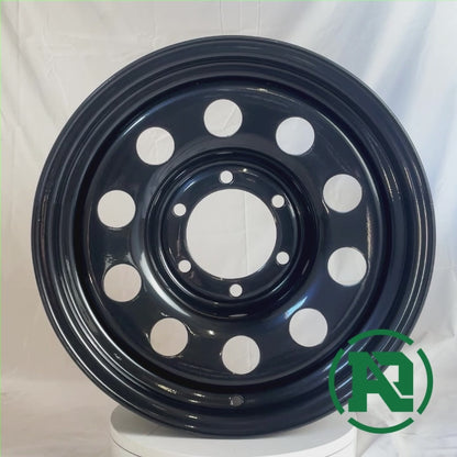 360 video of 16" x 7" GOJOS Black Modular 6x139.7 ET00 CB110 Off-Road & 4x4 Steel Wheels at Roadcruza Tyres 