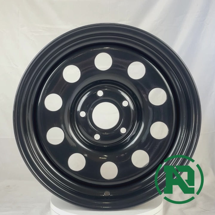 360video of 16" x 8" GOJOS Black Modular 5x120 ET25 CB70.1 Off-Road & 4x4 Steel Wheels at Roadcruza Tyres 