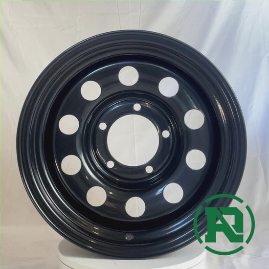 360 video of 15" x 7" GOJOS Black Modular 5x139.7 ET-30 CB108 4x4 & Off-Road Steel Wheels at Roadcruza Tyres 