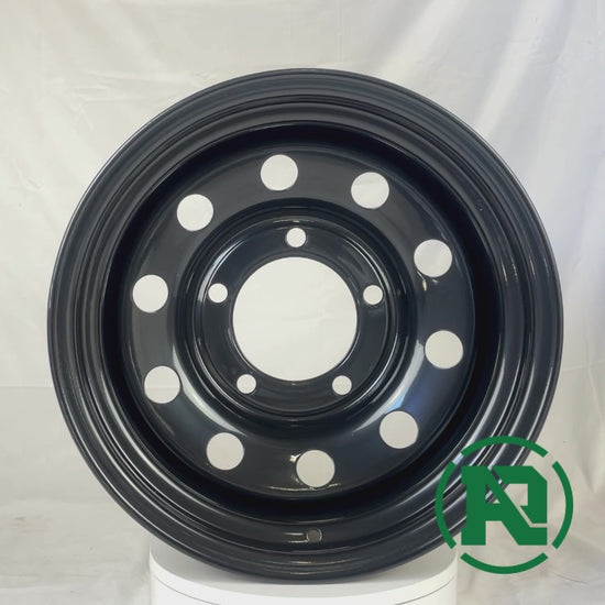 360 video of 16" x 8" GOJOS Black Modular 5x165.1 ET-35 CB125 Off-Road Steel Wheels Roadcruza Tyres 