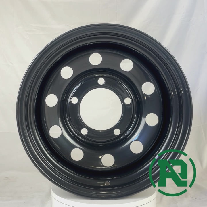 360 video of 16" x 8" GOJOS Black Modular 5x165.1 ET-35 CB125 Off-Road Steel Wheels Roadcruza Tyres 